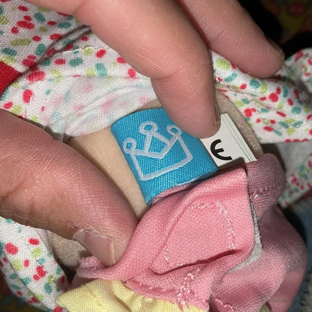 Manhattan Toy Wee Baby Stella Soft Doll Blonde‎ Magnetic Pacifier Diaper Dress